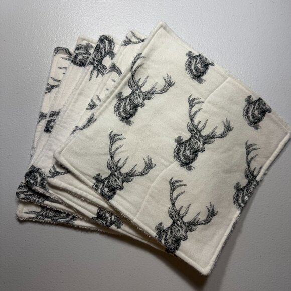 Eco Reusable Kitchen Towels Set | Soft Washable Non-Paper Cloths Deer Pattern - Picture 2 of 4
